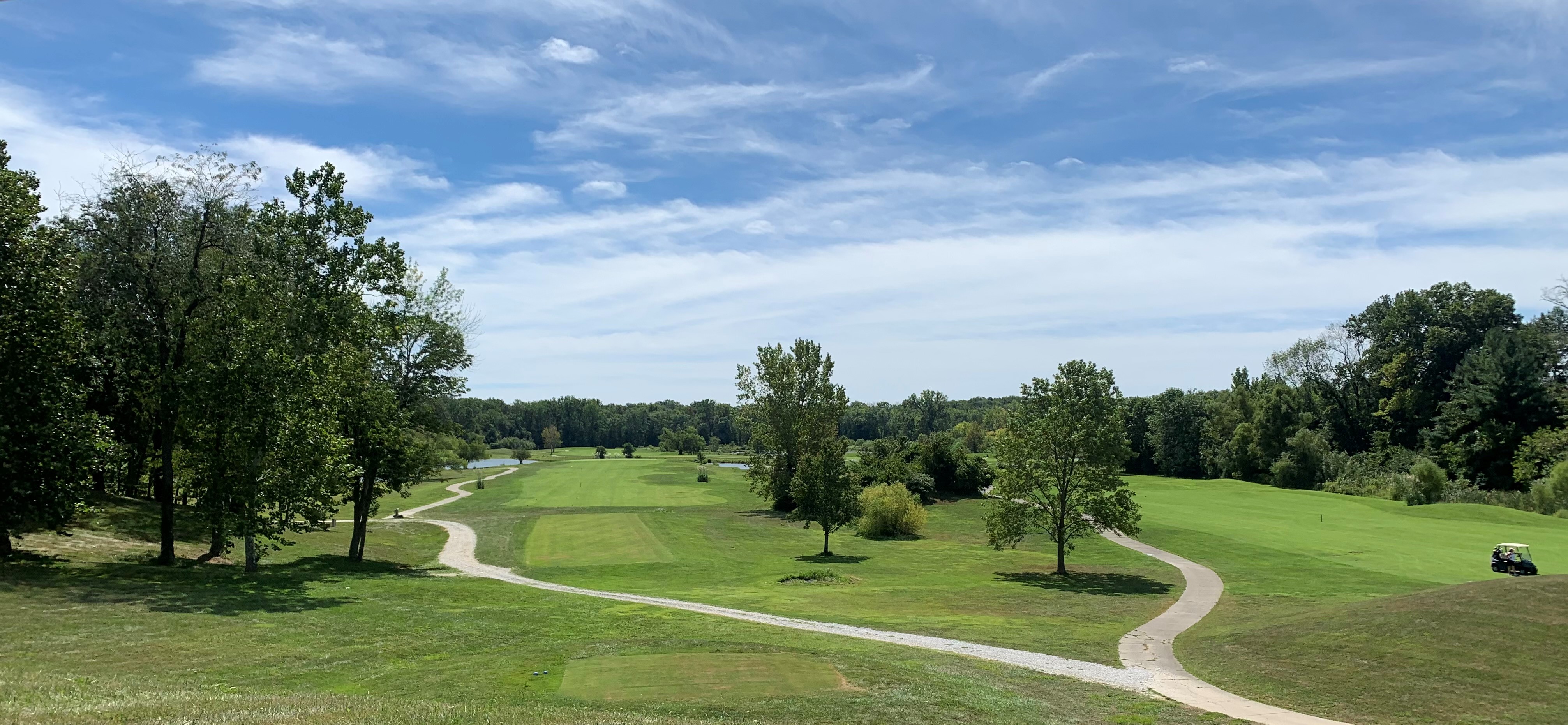 Golf course green and cart path